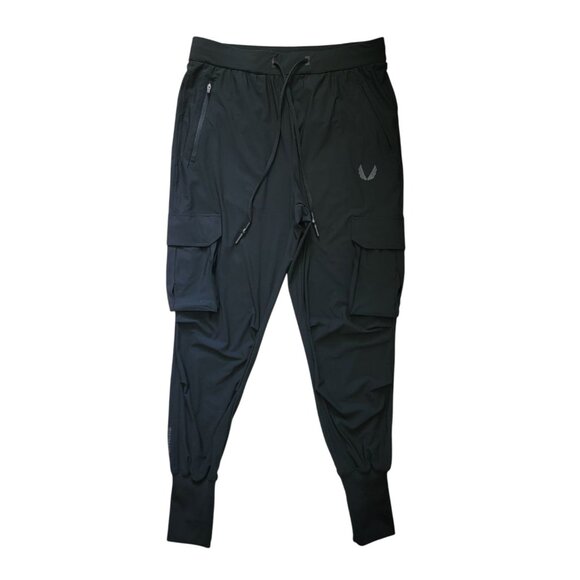 DSG-0437 Tetra-Lite Black Cargo High Rib Athletic Joggers ASRV Men's L - Picture 1 of 12